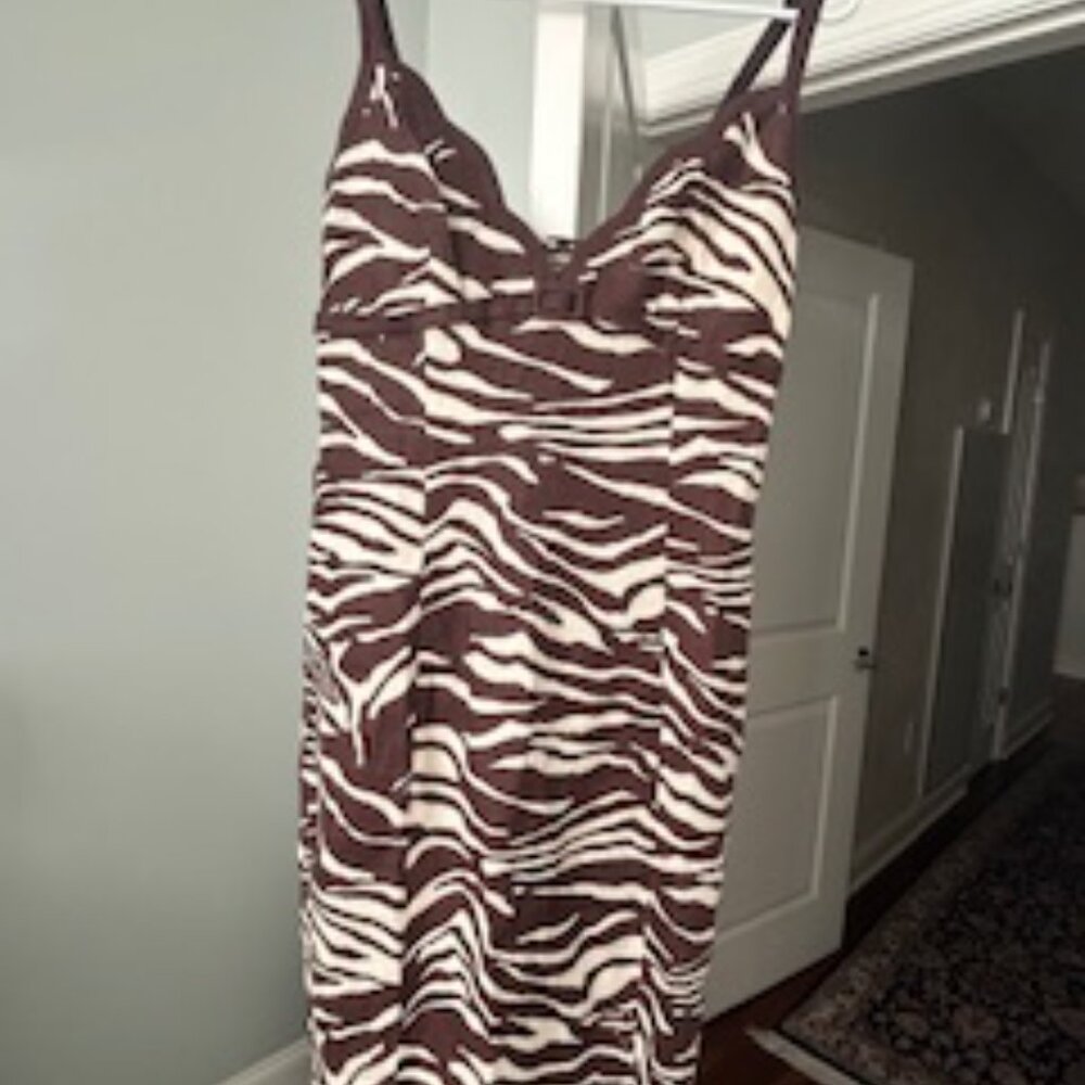 Reformation Petites Sara Linen Dress Brown - Size 8P - Picture 4 of 5